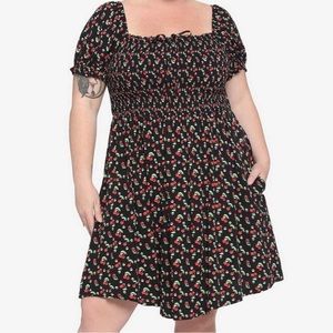 Black Hot Topic Cherry Skull Dress NWT